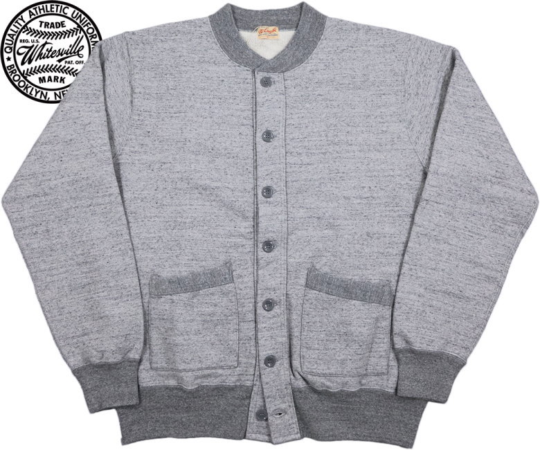Whitesville/ホワイツビル BUTTON FRONT ATHLETIC COAT アスレティックコート/スウェットカーディガン 113) H.GRAY(ヘザーグレー)/Lot No. WV69424｜ストリートファッションMIYOSHIYA