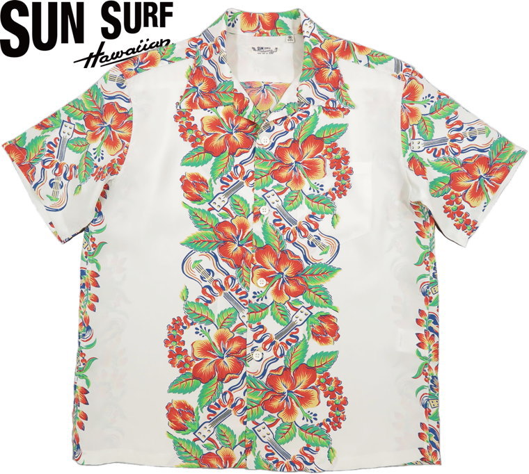 SUN SURF/サンサーフ RAYON HAWAIIAN SHIRT &ldquo;BLESSING GIFT FROM HAWAII&rdquo; CREVELING レーヨン・アロハシャツ/ハワイアンシャツ「ブレシング ギフト フロム ハワイ」 105) OFF WHITE(オフホワイト)/Lot No. SS39212｜ストリートファッションMIYOSHIYA