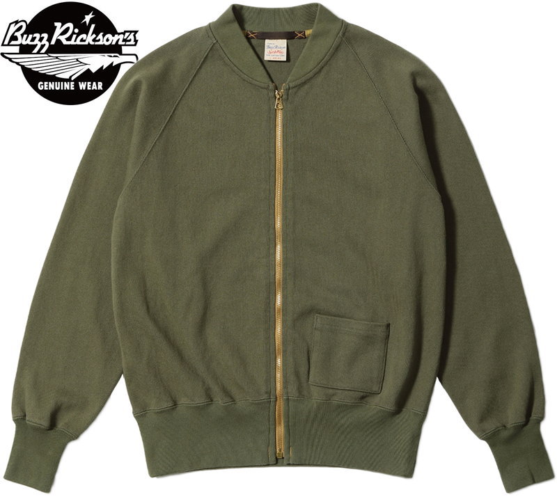 Buzz Rickson スウェットカーディガン L オリーブ Buzz Rickson