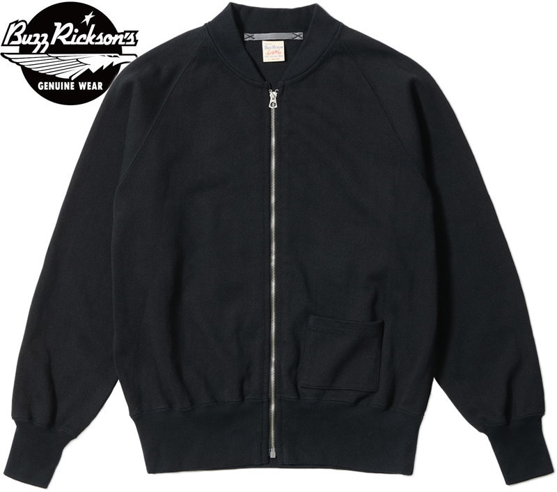 BUZZ RICKSON'S/バズリクソンズ C-2 TYPE HEAVY COTTON JERSEY C-2タイプ ヘビーコットン ジャージ/ジップカーディガン 119) BLACK(ブラック)/Lot No. BR69444