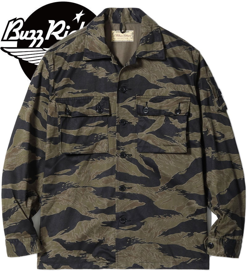 BUZZ RICKSON'S/バズリクソンズ &ldquo;William Gibson Collection&rdquo; BLACK TIGER PATTERN JACKET OVER DYE ウィリアム・ギブソン コレクション、ブラック オーバーダイ、タイガーパターンジャケット 01) BLACK(ブラック)/Lot No. BR15778｜ストリートファッションMIYOSHIYA
