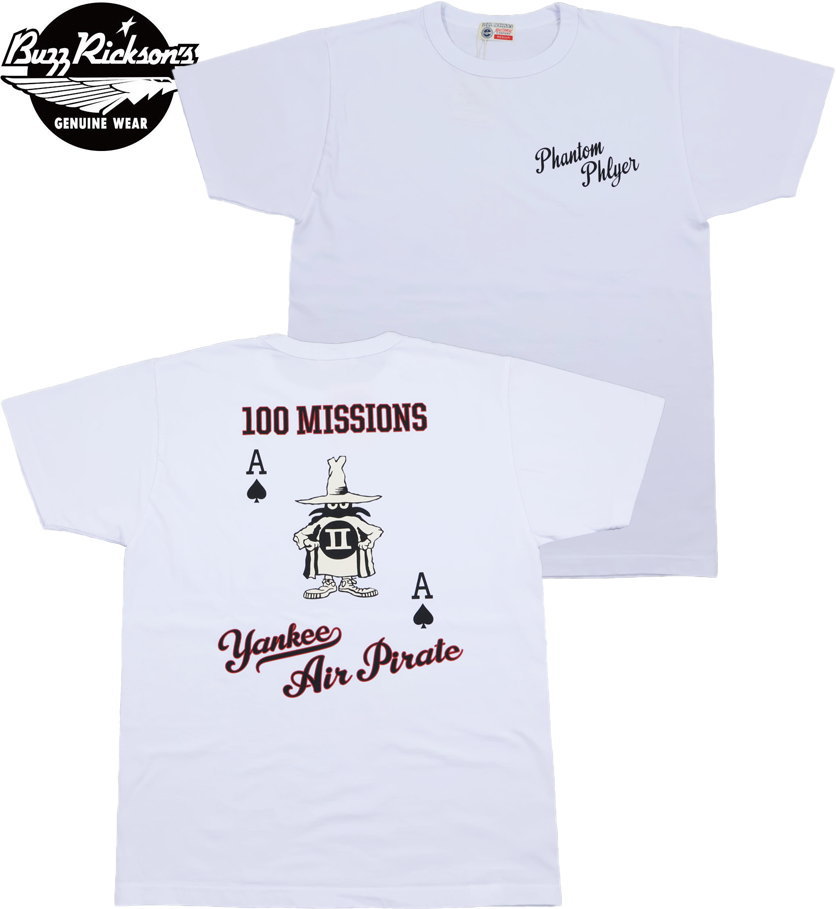 BUZZ RICKSON\u0027S/バズリクソンズ\u003cBR\u003e S/S T-SHIRT\u003cBR\u003e “YANKEE AIR PIRATE”\u003cBR\u003e ファントムプリントＴシャツ/ミリタリー刷り上げるTEE\u003cBR\u003e 101) WHITE(白いこと)/Lot No. BR79514