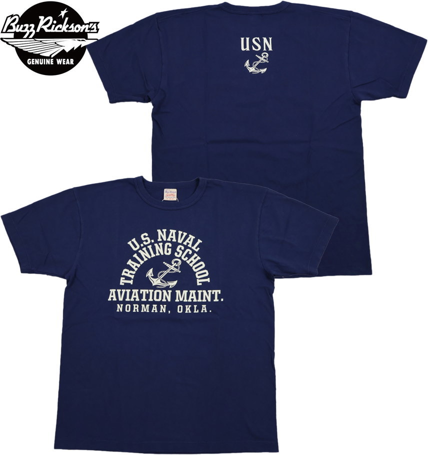 BUZZ RICKSON'S/バズリクソンズ GOVERNMENT ISSUE T-SHIRT U,S. NAVAL TRAINING SCHOOL 半袖プリントＴシャツ/ミリタリープリントTEE 128) NAVY(ネイビー)/Lot No. BR79573