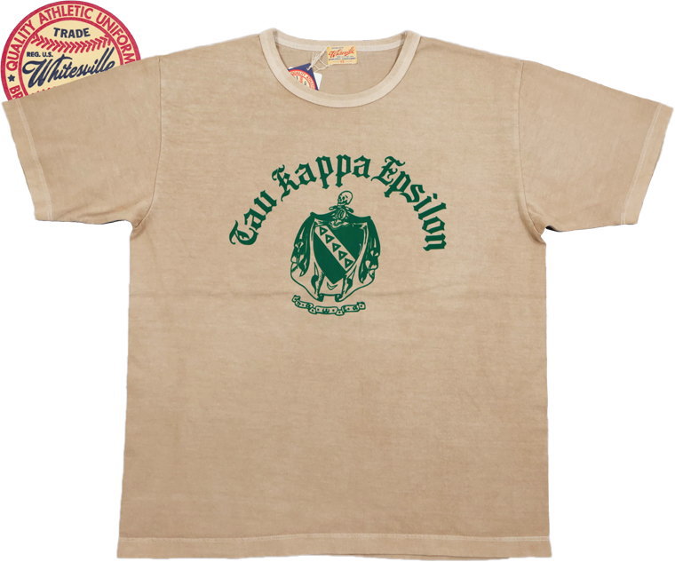Whitesville/ホワイツビル PIGMENT DYE S/S T-SHIRT W/PRINT ピグメント染め 半袖プリントTシャツ/カレッジTEE 133) BEIGE(ベージュ)/Lot No. WV79532