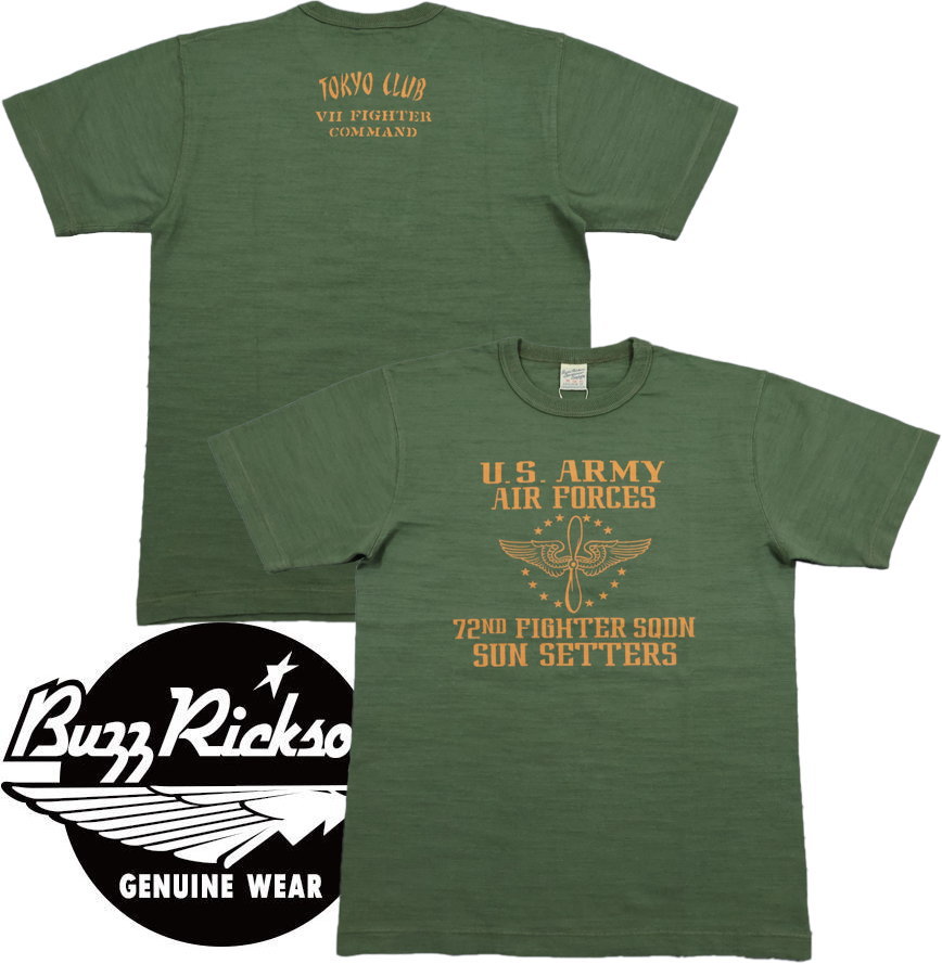 BUZZ RICKSON'S/バズリクソンズ SLUB YARN T-SHIRT 72nd FIGHTER SQ. スラブヤーン半袖プリント Ｔシャツ/プリントTEE 149) OLIVE(オリーブ)/Lot No. BR79562