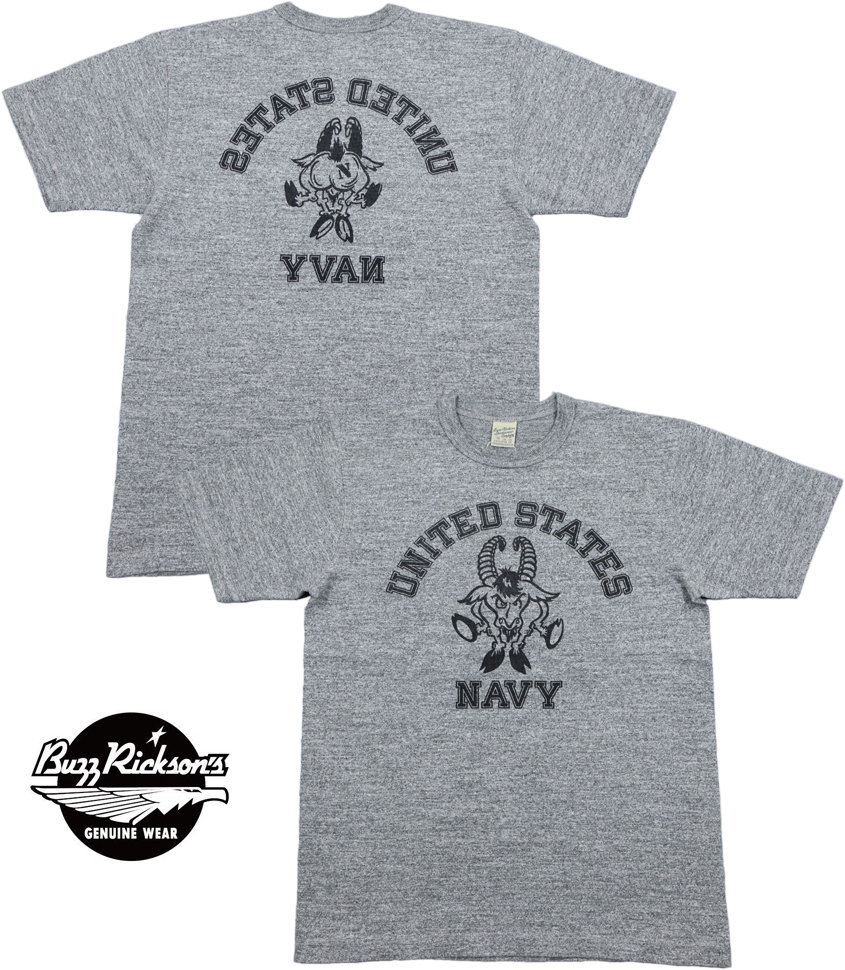 BUZZ RICKSON'S/バズリクソンズ SLUB YARN T-SHIRT UNITED STATES NAVY 半袖プリント スラブヤーンＴシャツ/ミリタリープリントTEE 113) H.GRAY(ヘザーグレー)/Lot No. BR79566