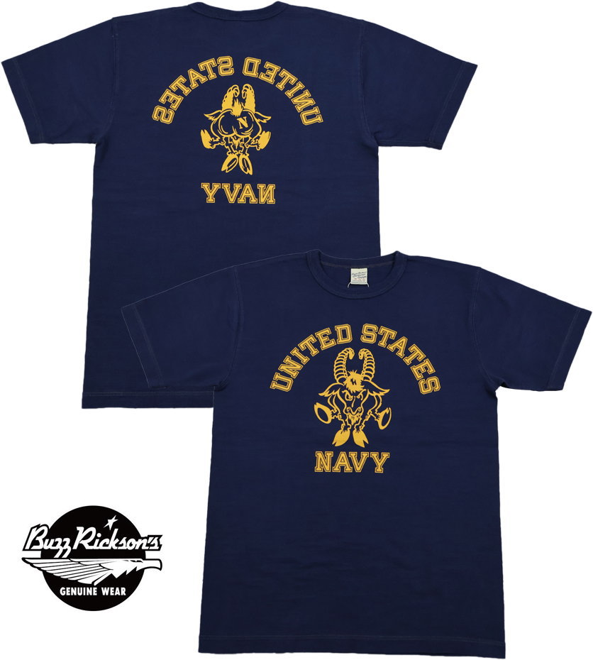 BUZZ RICKSON'S/バズリクソンズ SLUB YARN T-SHIRT UNITED STATES NAVY 半袖プリント スラブヤーンＴシャツ/ミリタリープリントTEE 128) NAVY(ネイビー)/Lot No. BR79566