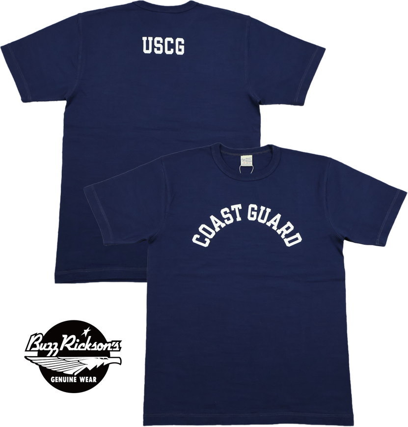 BUZZ RICKSON'S/バズリクソンズ SLUB YARN T-SHIRT COAST GUARD 半袖プリント スラブヤーンＴシャツ/ミリタリープリントTEE 128) NAVY(ネイビー)/Lot No. BR79567
