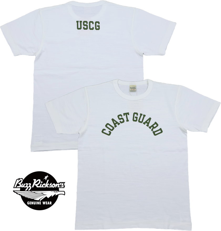 BUZZ RICKSON'S/バズリクソンズ SLUB YARN T-SHIRT COAST GUARD 半袖プリント スラブヤーンＴシャツ/ミリタリープリントTEE 101) WHITE(ホワイト)/Lot No. BR79567