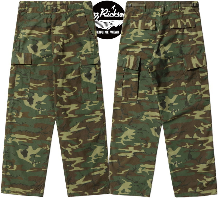 バズリクソンズ ブルータイガーカモカーゴパンツ S カモフラ TIGER バズリクソンズ・BUZZ RICKSON'S「BLUE TIGER CAMO CARGO PANTS