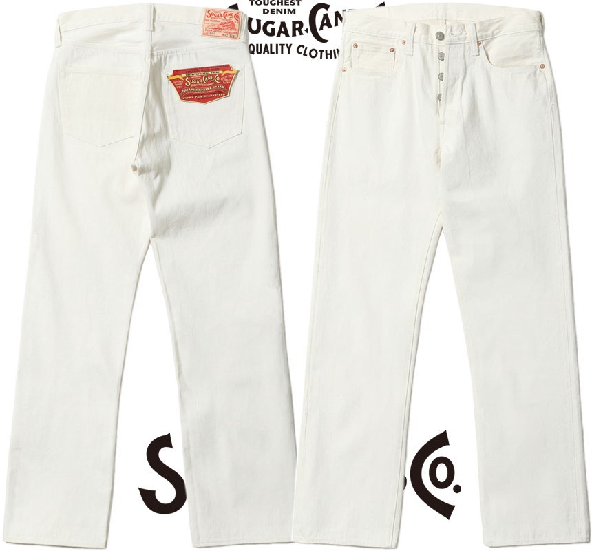 SUGAR CANE/シュガーケーン 13oz. WHITE DENIM “1947 MODEL” (REGULAR STRAIGHT) 「1947モデル」13オンス・ホワイトセルビッジデニム・レギュラーストレート/ホワイトジーンズ 401A) ONE WASH(ワンウォッシュ)/Lot No. SC42560