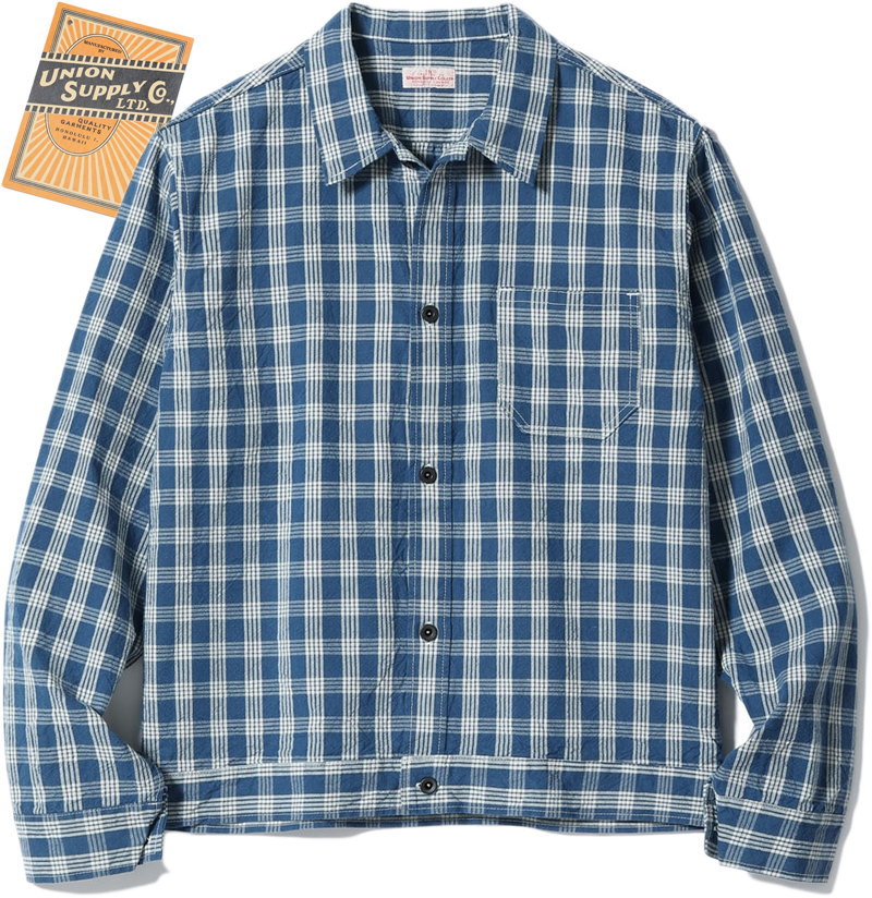 SUN SURF/サンサーフ UNION SUPPLY PALAKA CHECK SHIRT BLOUSE ユニオンサプライ・パラカチェック・シャツ・ブラウス/パラカチェック シャツブルゾン 421A) ONE WASH(ワンウォッシュ)/Lot No. US15901