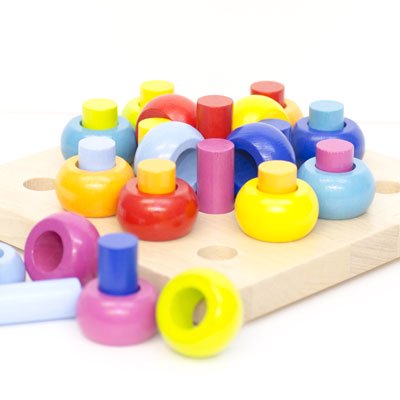 Haba社 カラーリングのペグ遊び 手先を使うおもちゃ 積み重ねることができます お座りができた Wevonline Org