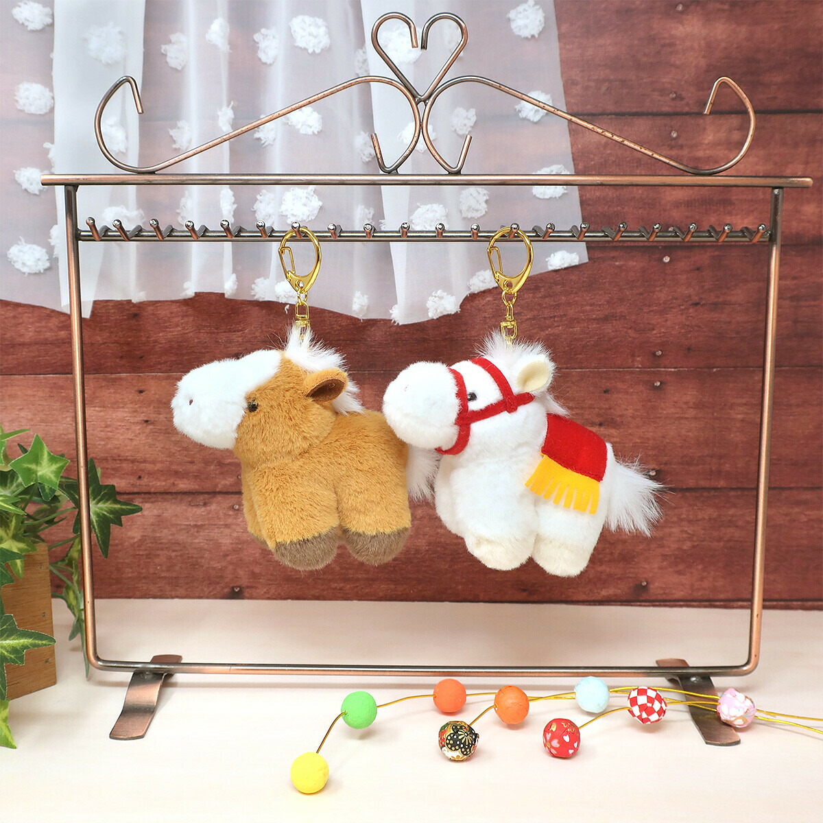 楽天市場】干支ぽちゃシリーズ うまのこ キーチェーン（ちゃ）（白