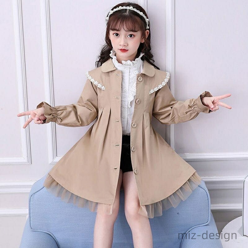 【送料無料】大人っぽい 無地 冬 秋 春 ガーリー キッズ 女の子 子ども服 子供服 長袖 羽織 ジャケット アウター コート キッズ