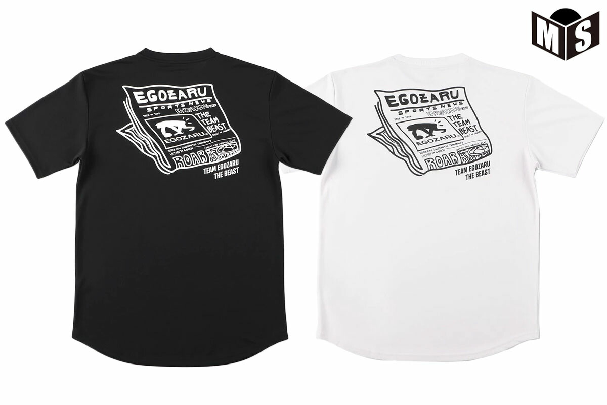 市場 2色展開 tシャツニュースペーパーバックプリント EGOZARUバスケ エゴザル