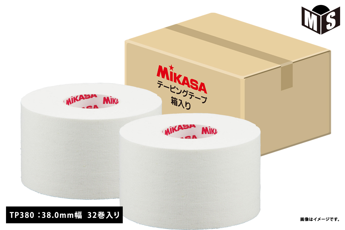 【楽天市場】ミカサ MIKASAテーピングテープ幅38.0mm×長さ12m 32巻入りホワイト 非伸縮 固定【TP380-32