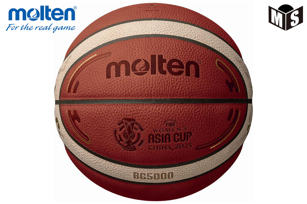 FIBA女子アジアカップ2025公式試合球 バスケットボール6号球 FIBA 国際公認球 天然皮革 モルテン 【B6G5000-S5C】