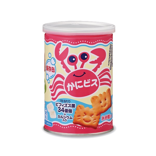 サンリツ 缶入かにビス 100ｇ 24缶入 氷砂糖入 三立製菓【非常食】ケース販売 保存食 ★メーカー品質保持期間5年！