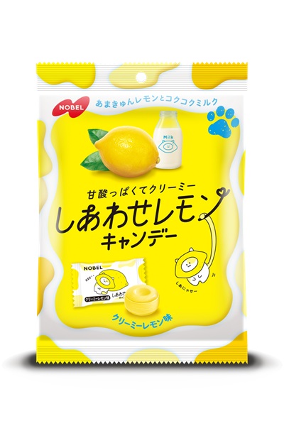 ノーベル製菓 しあわせレモンキャンデー　クリーミーレモン味 70g&times;48袋｜みぞたオンラインストア店