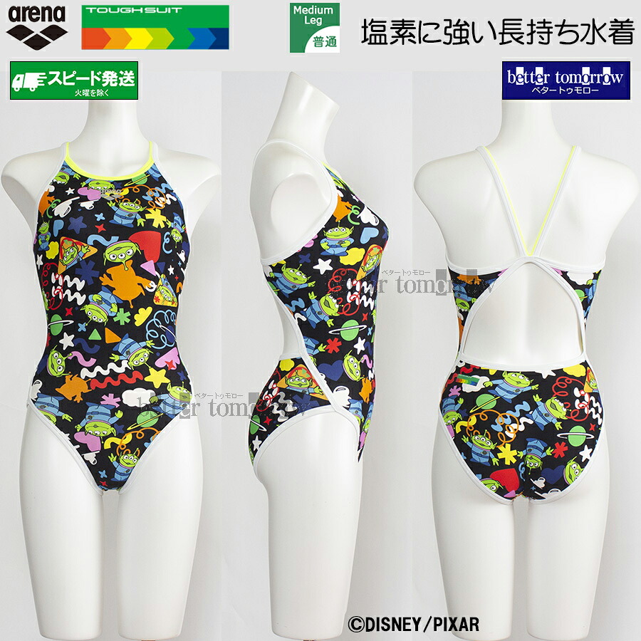 アリーナ 競泳水着 ジュニア女子 練習用 140cm AS6FWM53G ブラック&times;ホワイト BKWH タフスーツ 練習用水着 『トイ・ストーリー』 /2026FW｜水着ショップ　ベタートゥモロー 11,187円