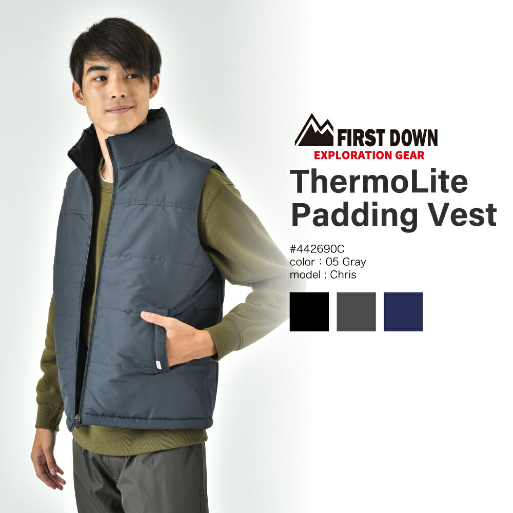 楽天市場 サーモライト中綿ベスト First Down Exploration Gear ファーストダウン エクスプロレーションギア ブラック 黒 グレー ネイビー メンズ アウトドア キャンプ ストリート アメカジ おしゃれ ブランド トレンド メンズ 男性 Mizujin Onlineメンズ セレクトshop