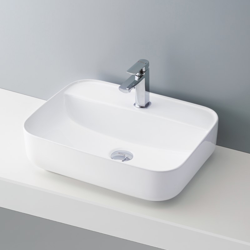 【抗菌加工済】 洗面ボウル 置き型 北欧 おしゃれ mizunohana B225 陶磁器 洗面器 ホワイト シンプル インテリア 幅510mm 奥行405mm 高さ140mm 【洗面ボウルのみ】