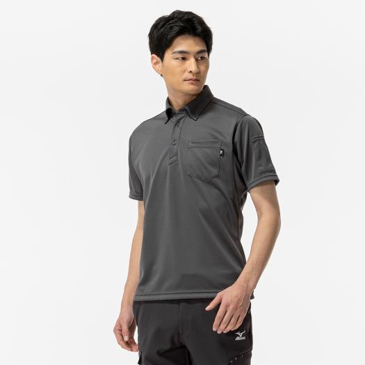 5着セットミズノ ナビドライ ワークポタンダウン ポロシャツ 半袖 ネイビー MIZUNO（ミズノ） ナビドライ ワークボタンダウンポロシャツ（半袖