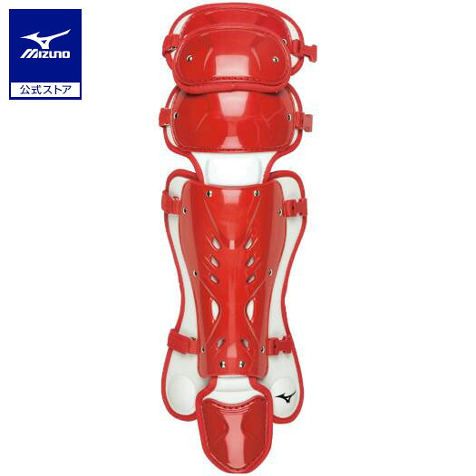 野球 キャッチャーレガース 硬式 一般 ミズノプロ MIZUNO PRO ミズノ公式 革ソフトボール レガーズ 防具 捕手用 収納袋 レッド×ホワイト 1DJLS210 21,560円