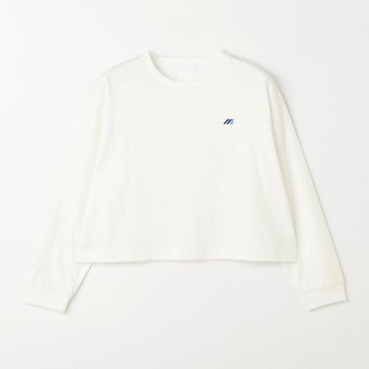ミズノ公式【ミズノ直営店限定】モノグラムM クロップド長袖Tシャツ レディース ホワイト