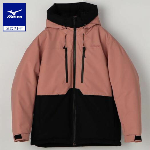 ミズノ公式【吸湿発熱】WINDSTOPPER ダウラギリライトダウンジャケット ユニセックス ブラック×カメオブラウン