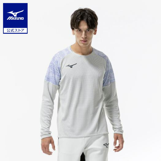 ミズノ公式 【汗処理/通気】ドライエアロフローTシャツ 長袖 ユニセックス Rホワイト MOTIVATED BY MORE PACK トレーニングウェア
