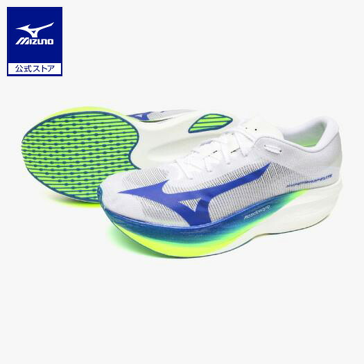 ミズノ公式 HYPERWARP ELITE ランニング ユニセックス ホワイトXブルーXイエロー|ミズノ公式オンライン 店