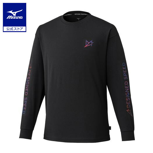 ミズノ公式 ミズノアルファ プリントTシャツ 長袖 ユニセックス ブラック