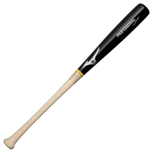 ミズノ公式 小学生軟式用プロフェッショナルセレクション 木製/76cm/平均600g ジュニア ブラック×生地だし（長岡秀樹型）