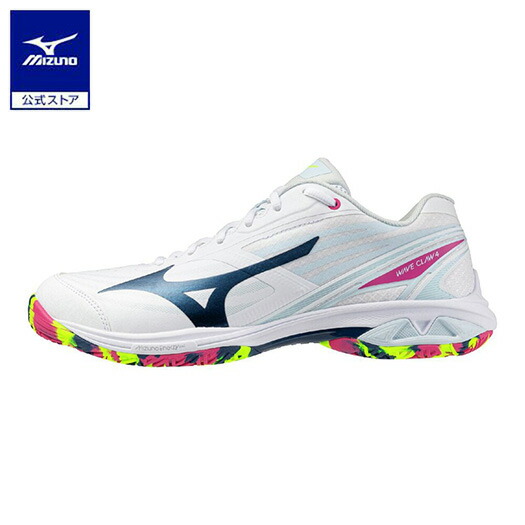 返品送料無料 バドミントン シューズ 初心者 ミズノ 公式 ウエーブクロー4 メンズ レディース MIZUNO ホワイト アイスブルー 3E 幅広 71GA2643|ミズノ公式オンライン 店