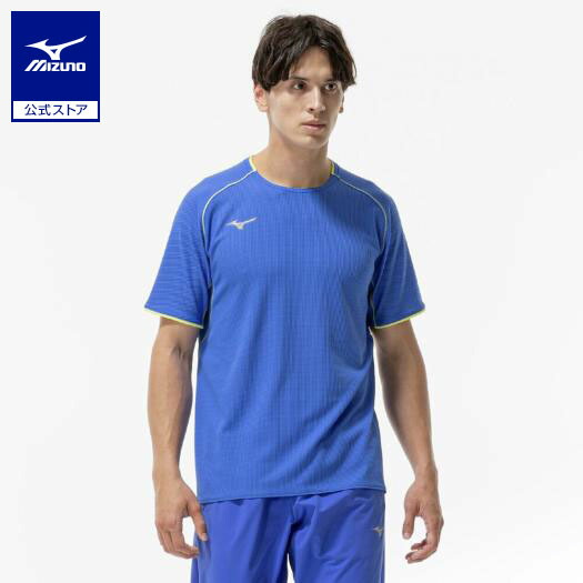 ミズノ公式 【汗処理/通気】ドライエアロフローTシャツ メンズ ダズリングブルー トレーニングウェア