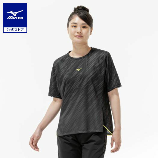 ミズノ公式 【汗処理/通気】ドライエアロフローグラデーションTシャツ ワイドシルエット レディース ブラック トレーニングウェア