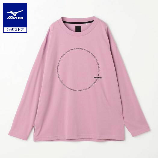ミズノ公式 リサイクルグラフィックロングスリーブTシャツ ユニセックス オーキッドパープル