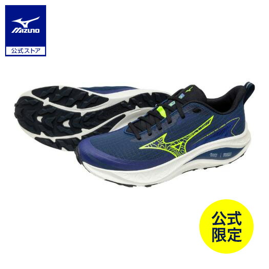 返品無料 ミズノ公式 直営店限定カラー MIZUNO NEO LUMINA トレイル メンズ ブルーxイエローxホワイト J1GJ267301