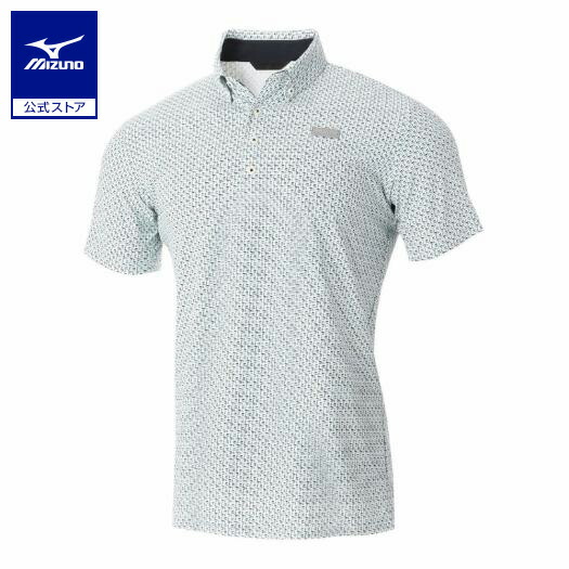 ミズノ公式 ゴルフウェア MIZUNOコンフェッティ柄半袖シャツ メンズ グリーン
