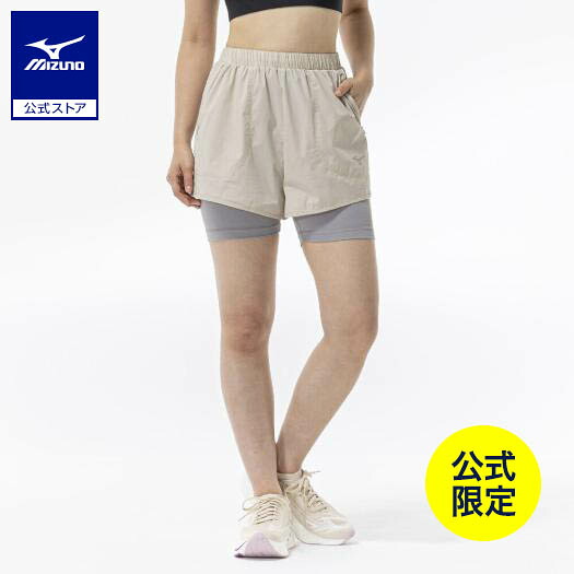 ミズノ公式【ミズノ直営限定】ハイブリッドストレッチシアーショートパンツ レディース ベージュ｜ミズノ公式オンライン 店