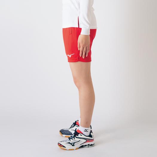 ミズノ公式 ハーフパンツ レディース チャイニーズレッド バレーボール