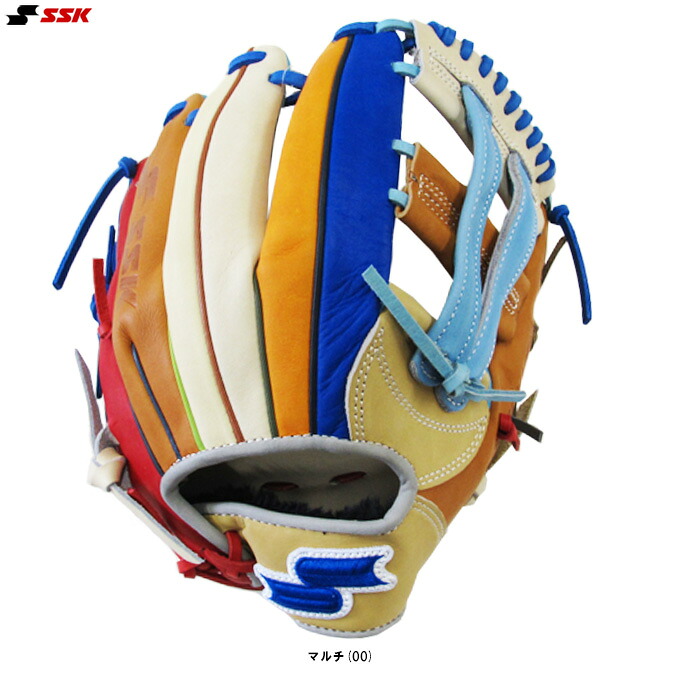 SSK（エスエスケイ） 限定 軟式用グラブ カラフルシリーズ 内野手用 761型 （SMRC124A） （野球/ベースボール/グローブ/軟式野球/右投げ用/内野用/一般用）