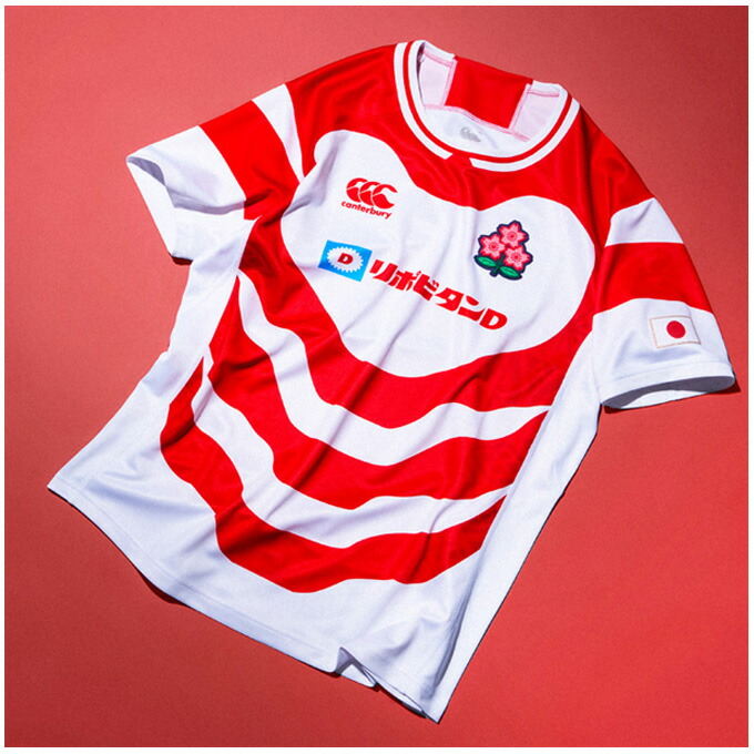 【XLサイズのみ】Canterbury（カンタベリー） JAPAN REPLICA HOME JERSEY ジャパンレプリカホームジャージー （RG325788） （ラグビー/スポーツ/トレーニング/半袖/応援/観戦/日本代表/ユニフォーム/桜ロゴ/ウェア/男女兼用/ユニセックス）