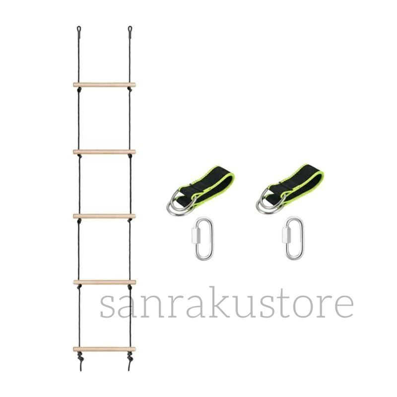 【送料無料】クライミングロープはしご.吊りロープはしご運動器具.障害物ロープはしご子供用5セクションツリーハウス公園屋内