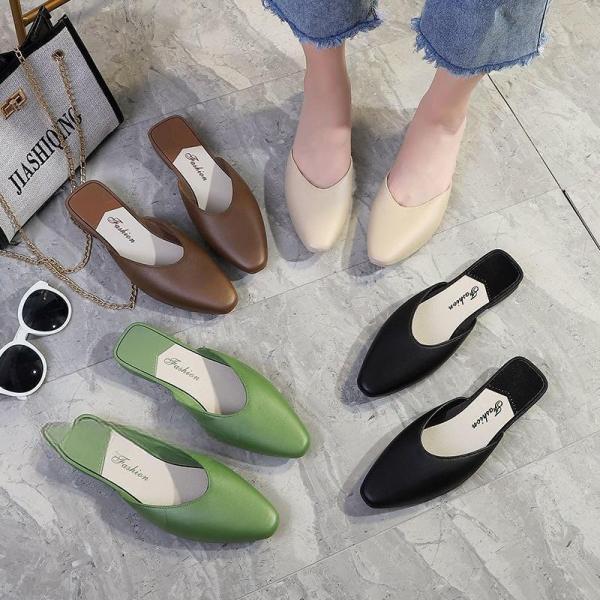 ぺたんこ きれいめ ローヒール レディース バブーシュ ルームシューズ サンダル 外履き パンプス サボ 室内履き