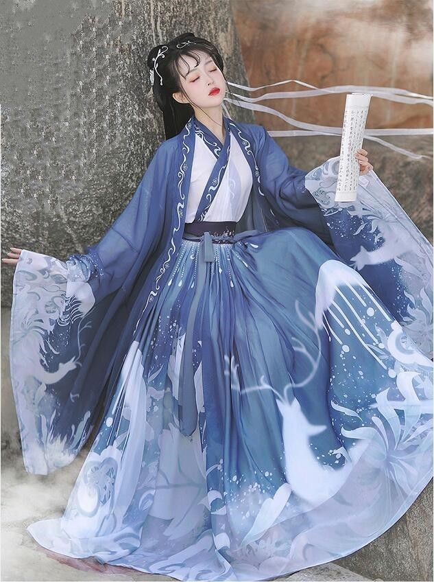 イ 中国古代宮廷風コスチューム衣装 レディースプリントチャイナ服中華ドレス3点セット華流舞台ステージ衣装
