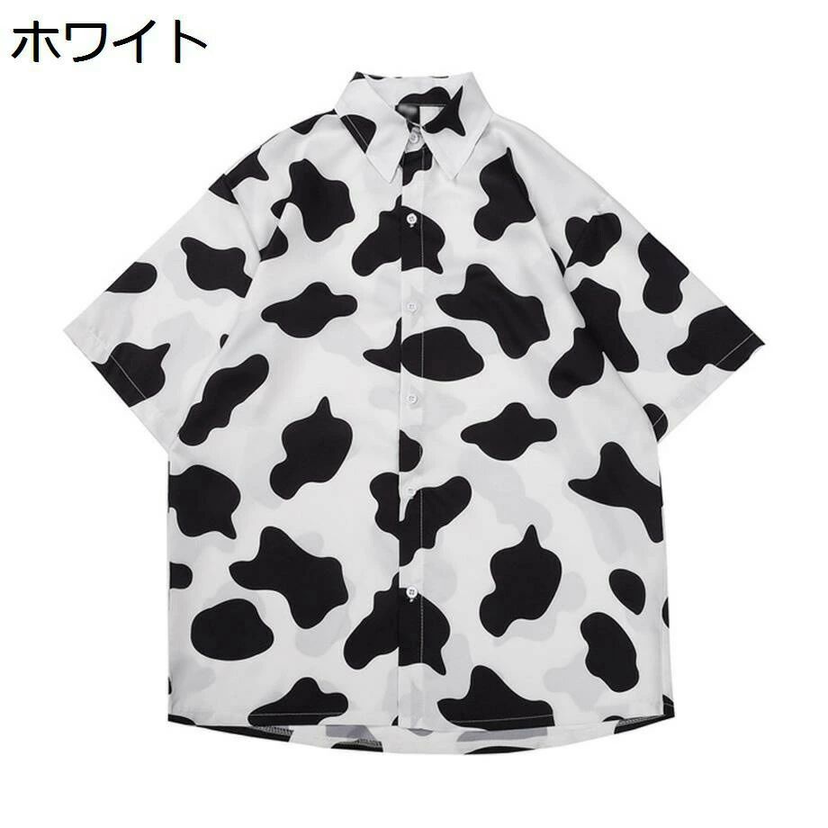 ロピカル 海水浴 男女兼用 半袖シャツ 花柄シャツ ugQ-504 ホワイト M~3L 大きいサイズ メンズ レディース カジュアル おしゃれ
