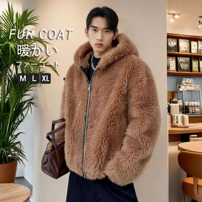 フェイクファー コート 毛皮コート ユニセックス 大人 上品 きれいめ カジュアル 服 秋冬 20代 30代 40代 メンズファッション↑